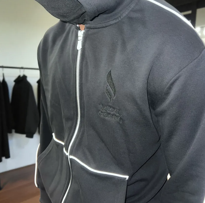 Empire Clothing – Black Reactive Stripe Hoodie